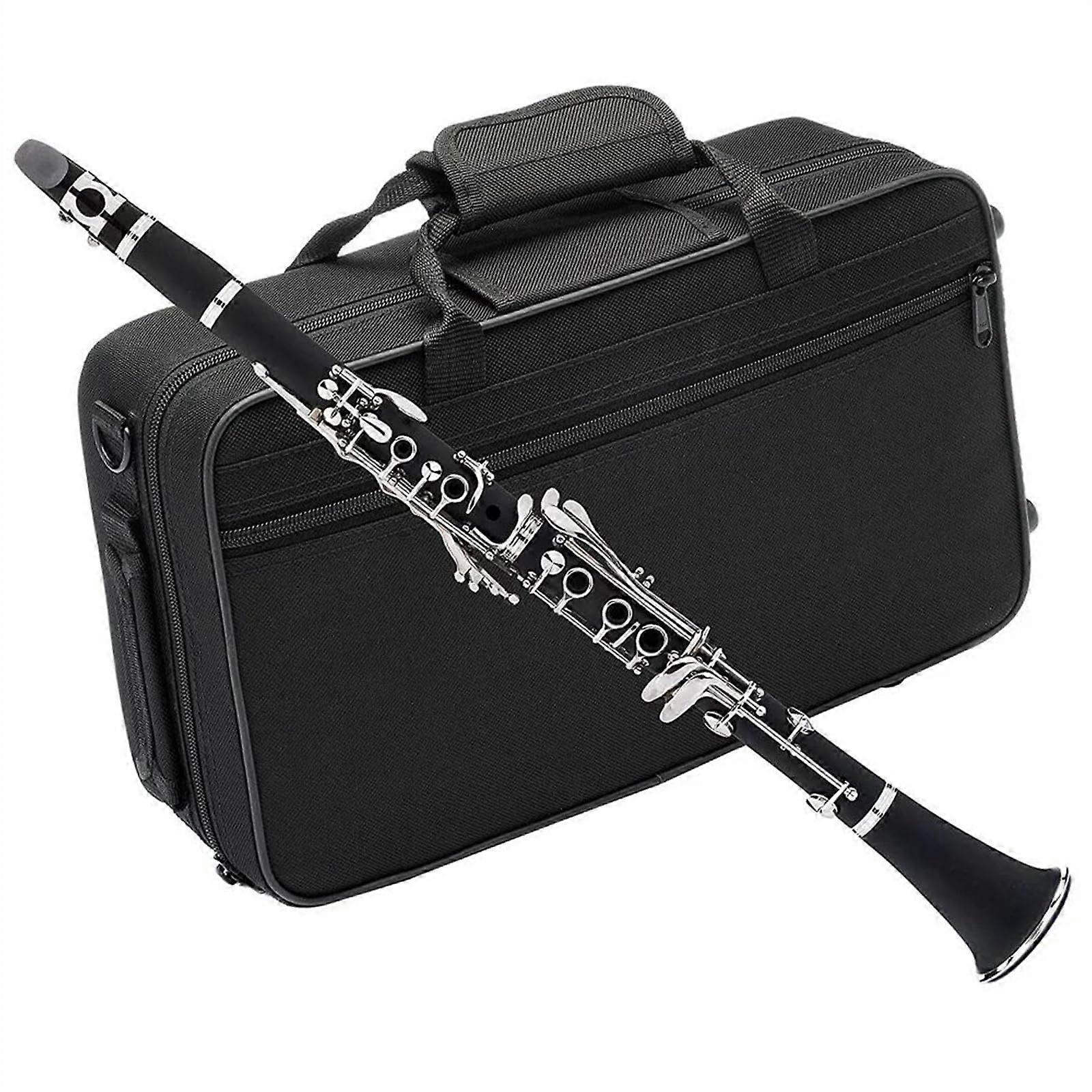17 Key Bb Clarinet for Beginners with Durable Bakelite Body, Case and Reeds Set