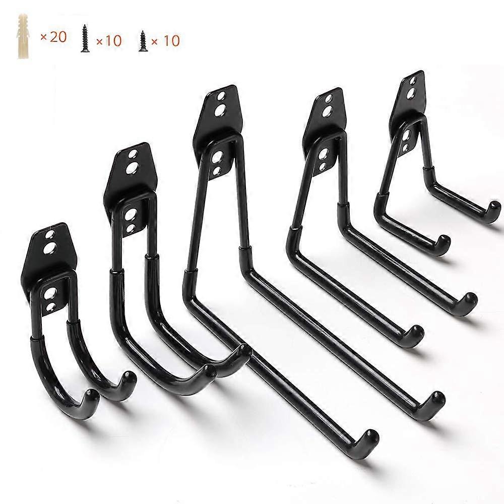 Heavy Duty Garage Storage Hooks 5 Pack with AntiSlip Coating, Wall Mount U Hooks for Tools