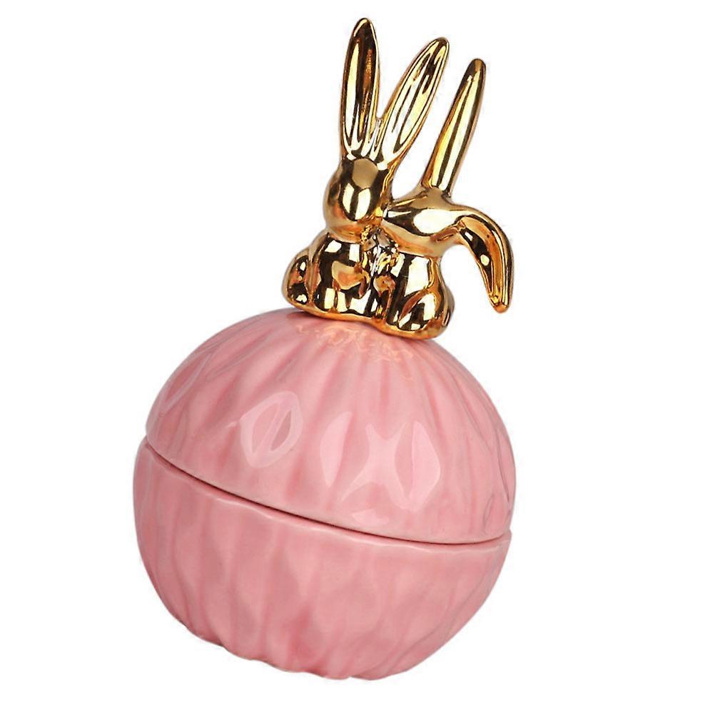 Candy Box Ceramic Storage Container for Storage 2Pcs Pink Creative Jar