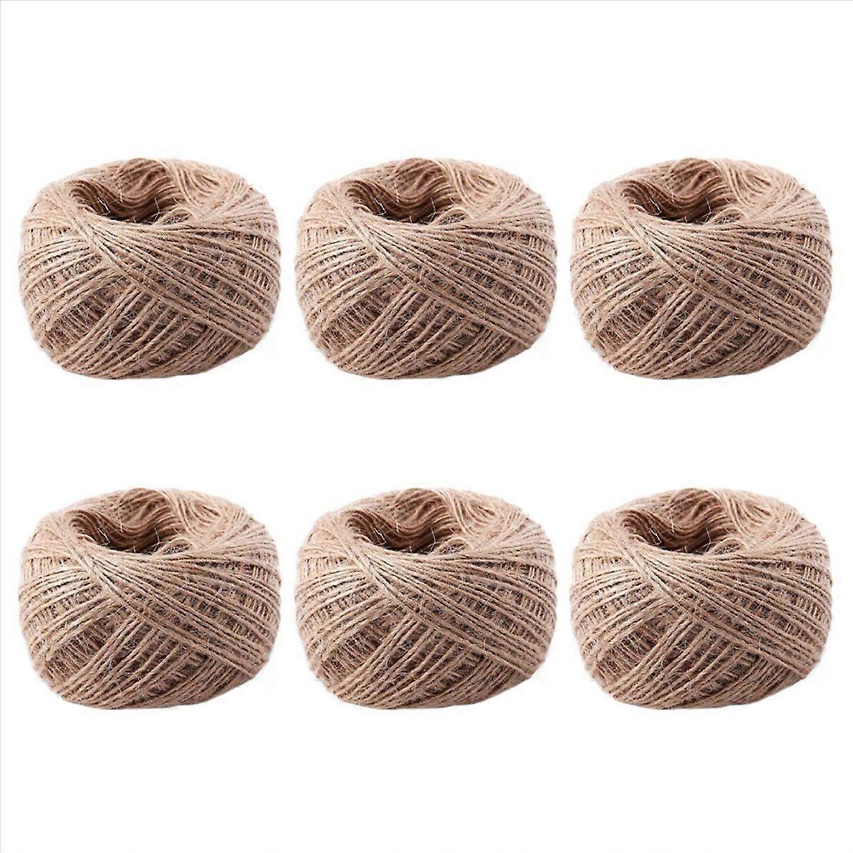 6pcs 100 Meter - Natural Textured Hessian Twine String 1mm