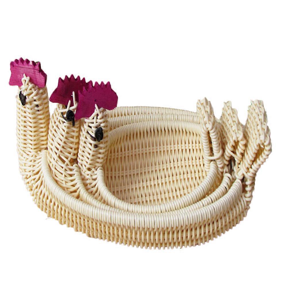 Desktop Organizer Imitated Rattan Basket for Storage Use 6Pcs Multi-Function Basket