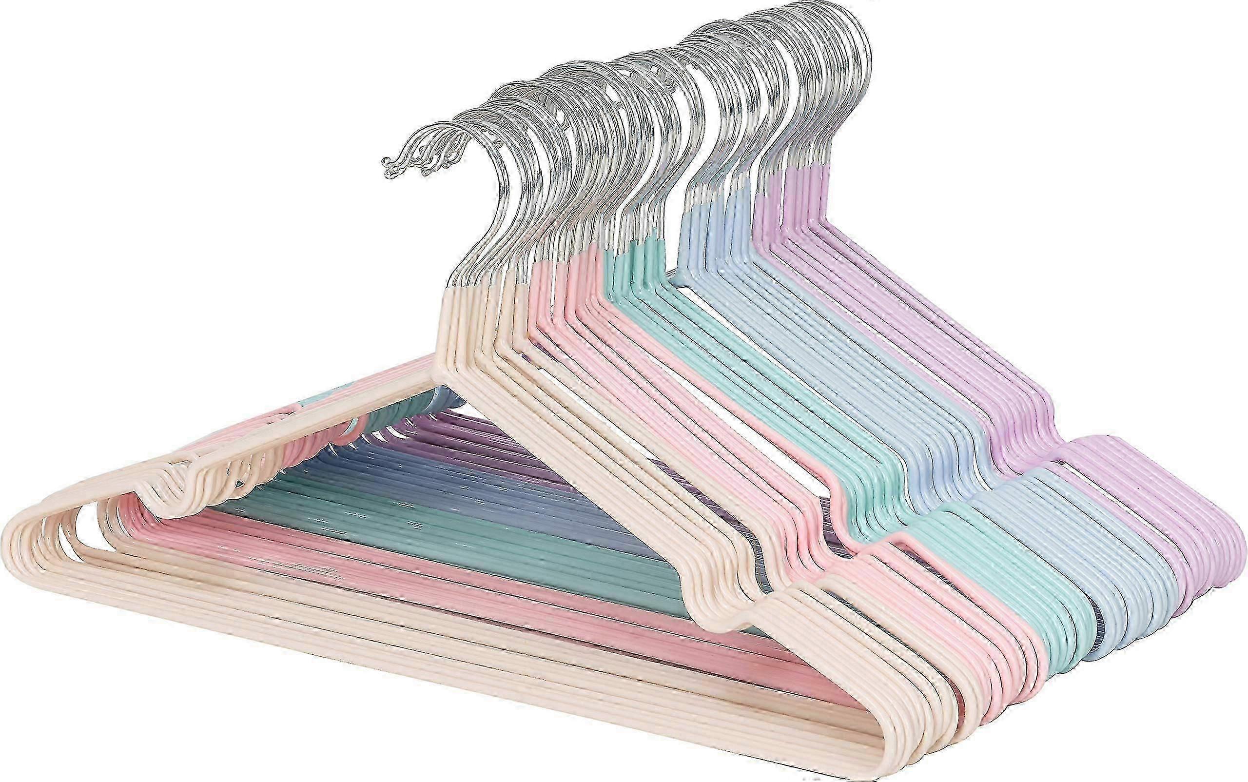 60 pack colored clothes hangers non-slip space-saving
