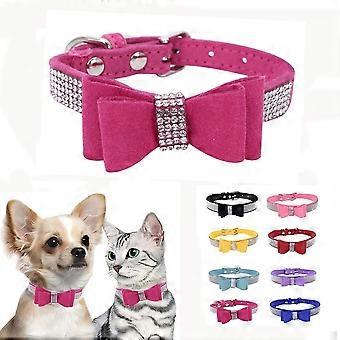 1 stk. bling hundehalsbånd, rhinsten hundehalsbånd sød diamant juvel glitrende fancy læder kat kæledyrshalsbånd til XXS, XS, S, M, L, XL, XXL hvalp pige tæve