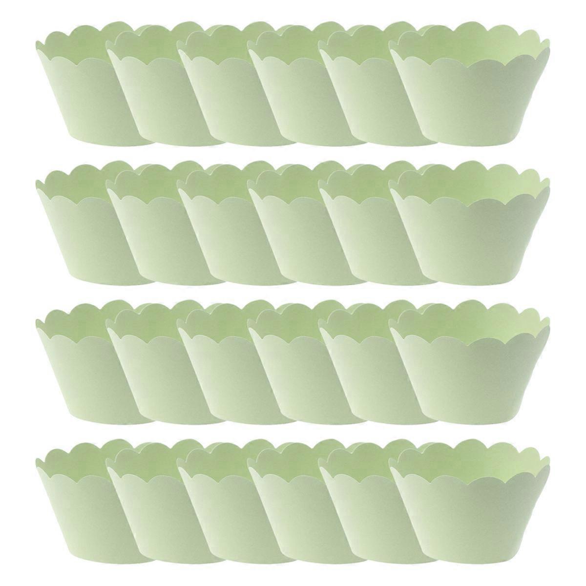 Cupcake-Förmchen aus Papier, 24 Stück, Grün