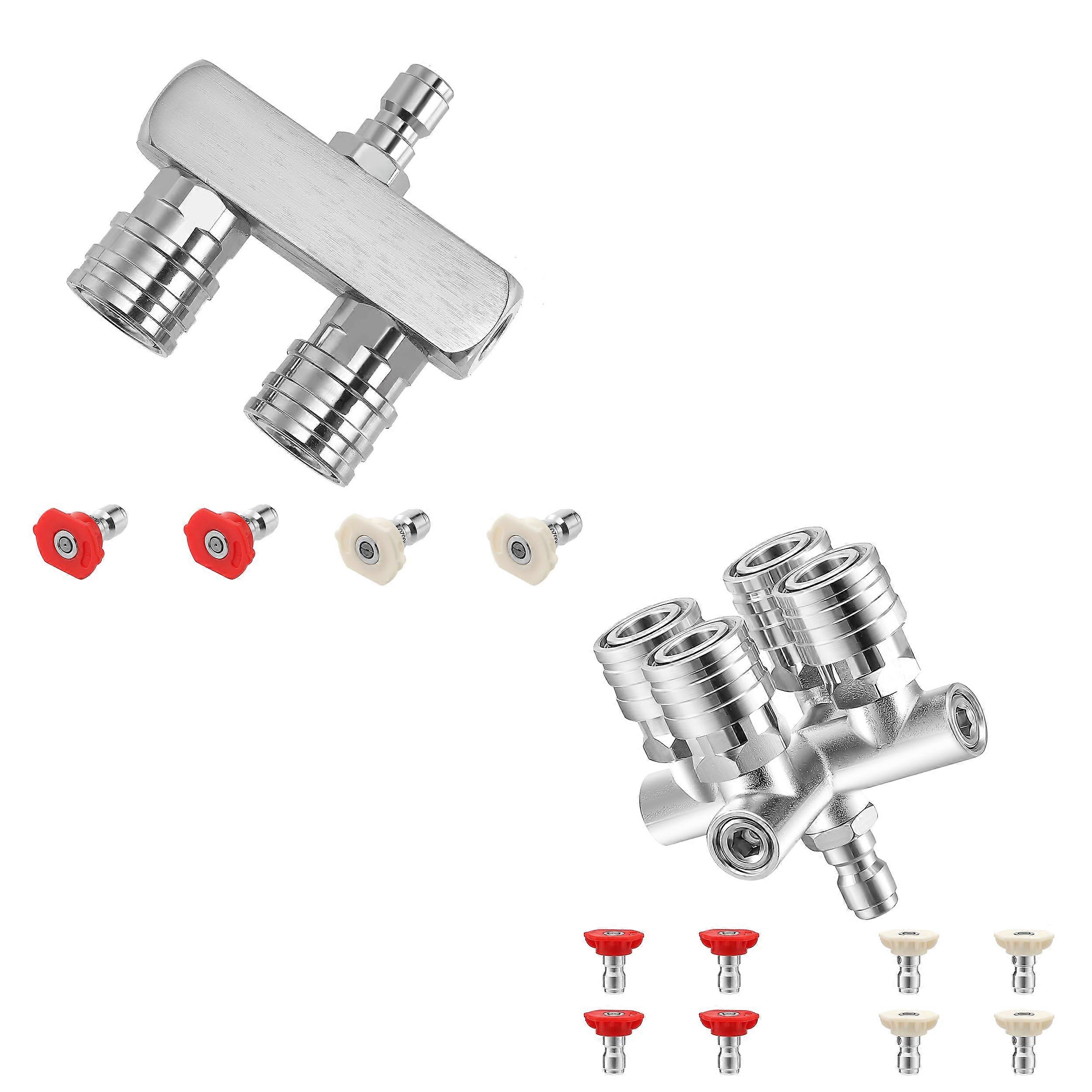 Pressure Washer Nozzle Tips, 2in1 and 4in1 Adjustable Spray Pattern, Quick Switch for Versatile Cleaning