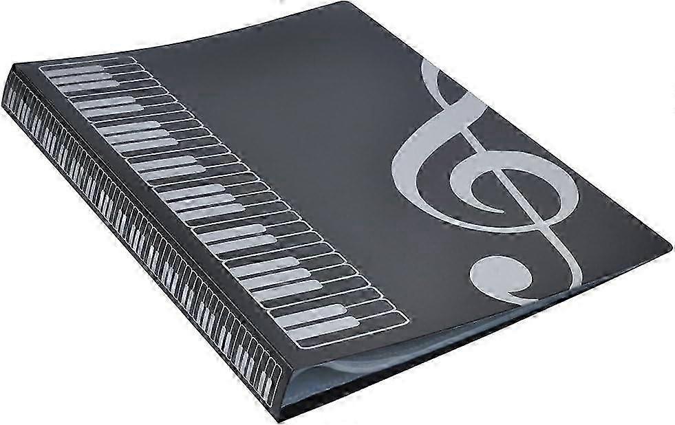 A4 Size 40-Pocket Music Table File Folder - Black Document Holder for Storage