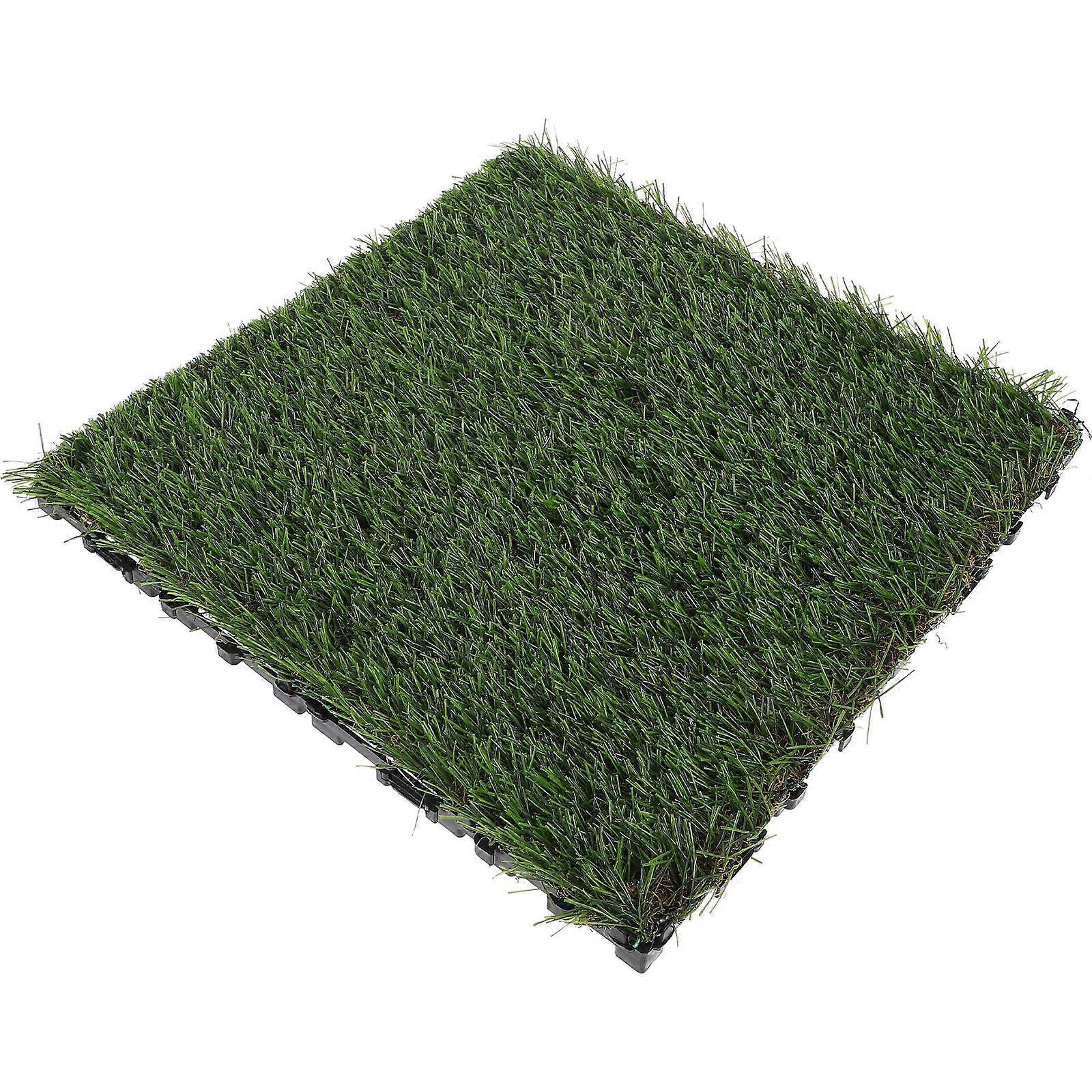 Outdoor Flooring Interlocking Grass Deck Tile for Balcony Use 4Pcs Plastic