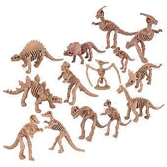 12pcs Simulation Dinosaur Toy Lifelike Dinosaur Skeleton Model Educational Toys