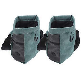 Dog Training Pouch Outdoor Walking Bag for Treat Storage 2Pcs Green Color