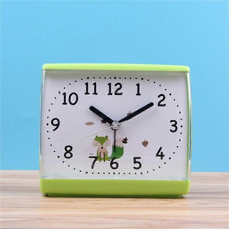 4.6" Square, Compact & Lightweight Bedside Alarm Clock (Green)