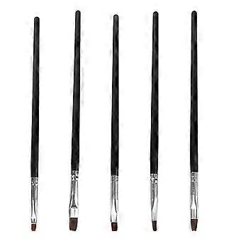 Nagellackpinsel-Set, Manikürepinsel für Nagelkunst, 5-teilig, Schwarz