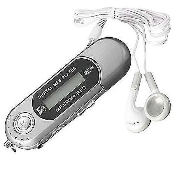 Silver Digital Mp3 Player Portable 4GB USB Flash Drive with Function