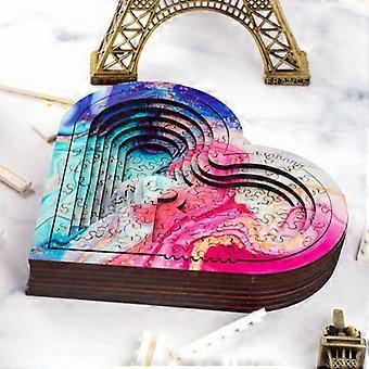 3d Wooden Puzzle Toys Brain Tease Jigsaw Puzzle Toys Heart Irregular Ten Level Difficulty Puzzle Toys For Adult Kid Gift