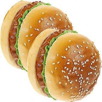 2pcs Simulation gefälschtes Burger-Modell künstliches Burger-Modell für die Anzeige des künstlichen Brotmodells
