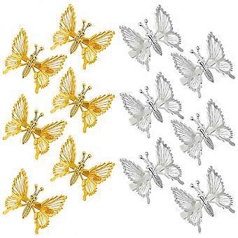 12 PCS 3D Moving Butterfly Hair Clips Butterfly Hair Clips Cute Metal Butterfly Clips for Hair Vivid Butterfly Barrettes Hair Clamps Butterfly Hair Ac