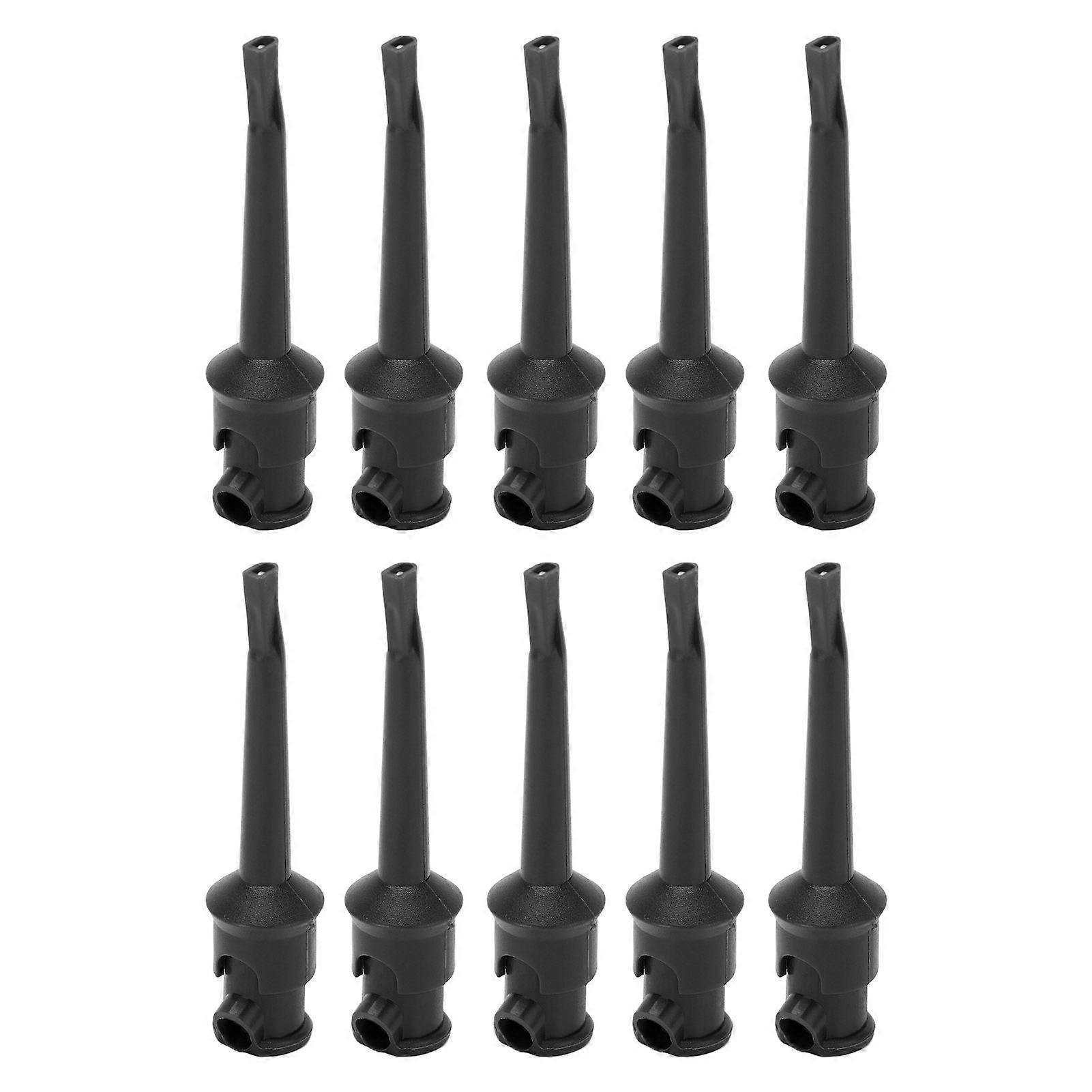 10pcs J.30007 Multimeter Test Hook Clip Soldering Electronic Test Hook for Voltage Testing Routine Circuit TestingBlack