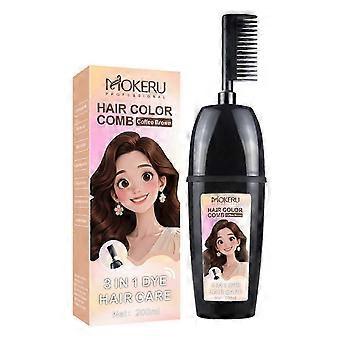 Natural Gray Hair Covering Comb with Plant Extract, 3-in-1 Color Application Tool for Home Use