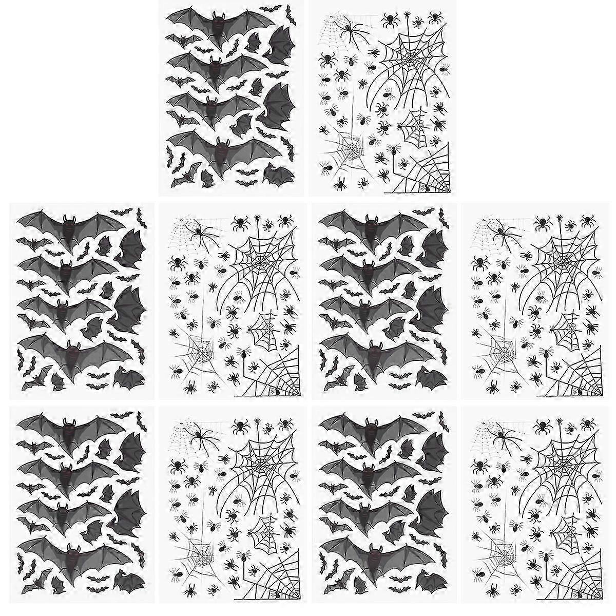 Halloween Sticker PVC Wall Decor with Electrostatic Function 10 Sheets Pack