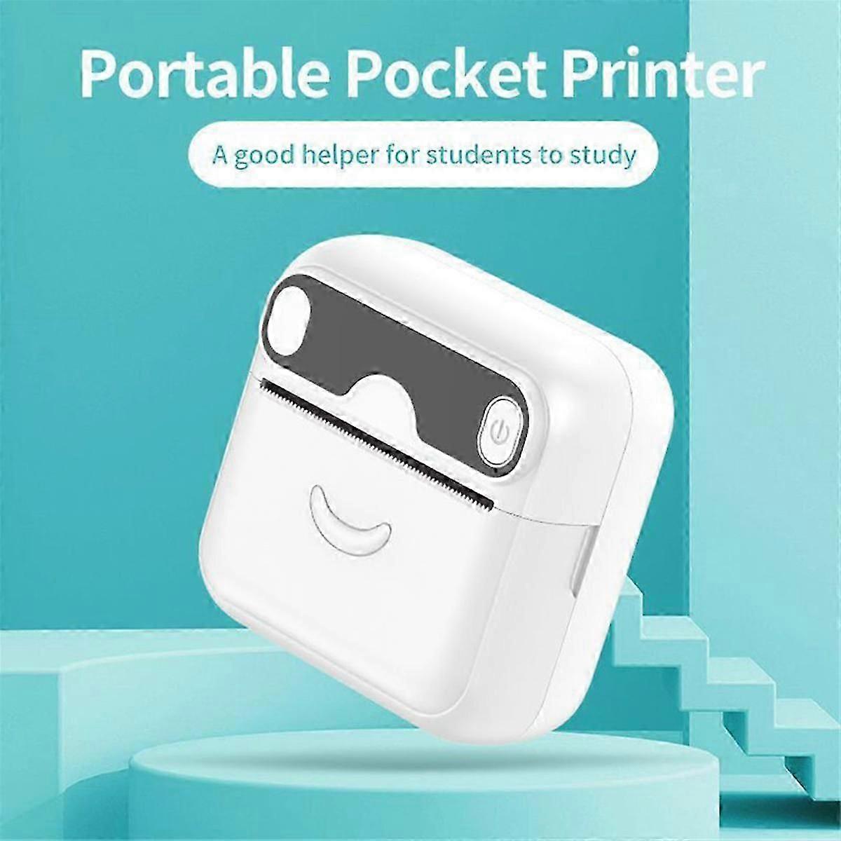 Mini Pocket Printer, Portable Bluetooth Thermal Printer, for Android or IOS APP, Inkless Printer Ki