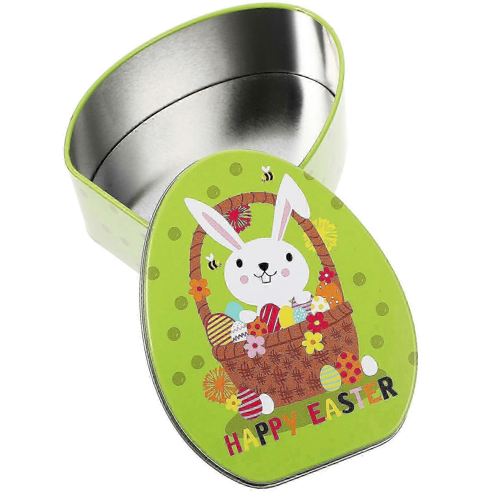 Easter Bunny Candy Tin Box, Rectangular, Internal Enamel Coating, 1 Set