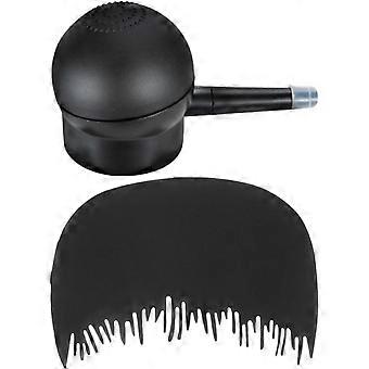 2 Stück Haarfaser-Spray-Applikator mit Pumpdüse, Haaransatzkamm aus Kunststoff und Silikon für nahtloses Verblenden, sofortiges Volumen-Erhöhung, Schwarz, für Männer und Frauen, täglich