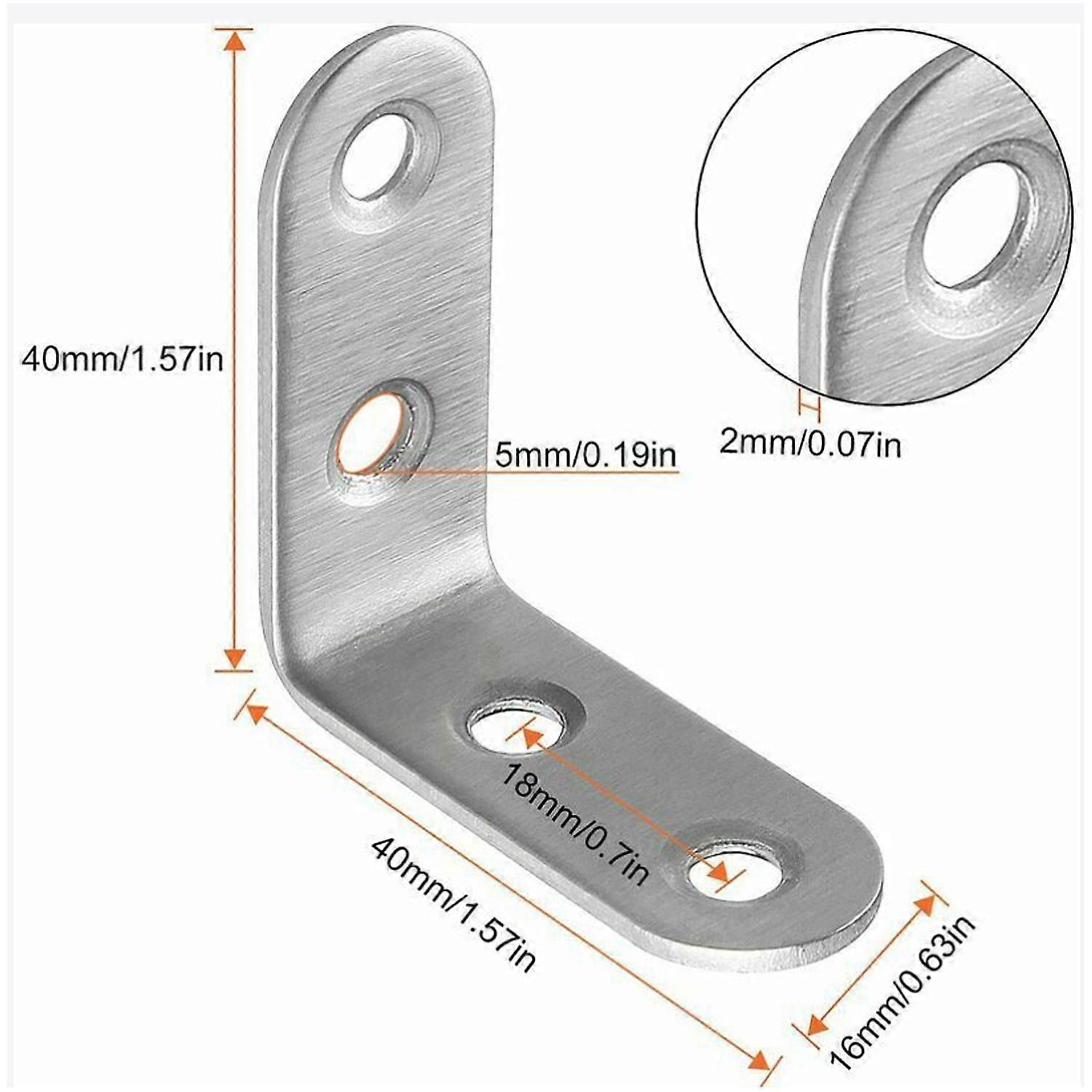 Angle code 4040mm 2mm thick without screws 20pcs stainless steel angle code L-shaped code bracket fixing parts