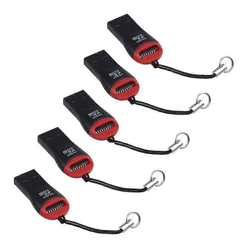 5Pcs Portable USB 2.0 TF Flash Memory Micro SD Card Reader Adapter for Laptop