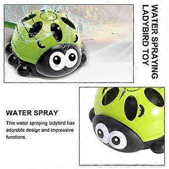 1Pc Water Spraying Ladybird Toy Summer Recreational Toy for Children Hot Day Water Playing (Green)