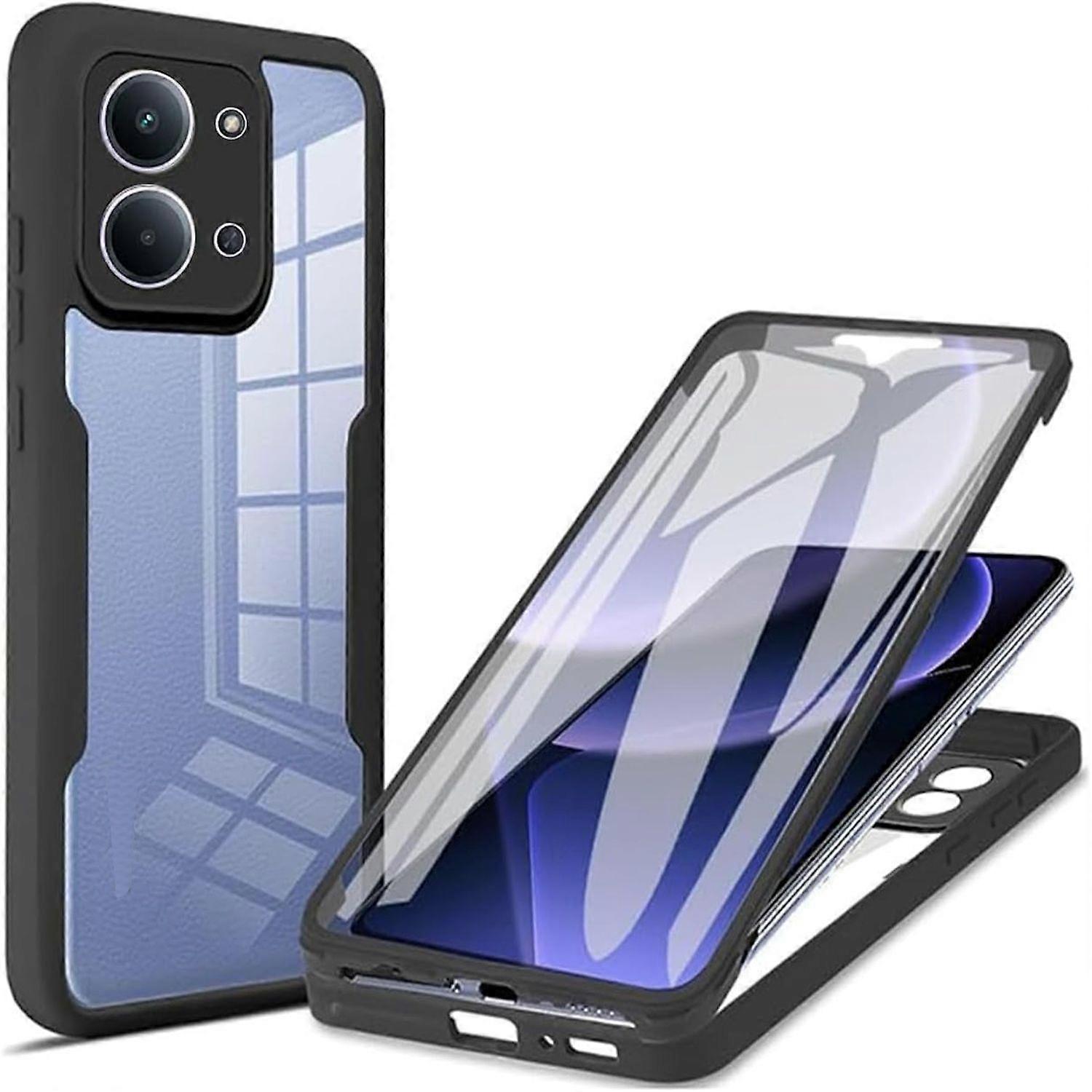 Hybrid TPU phone case for Xiaomi Redmi 15C 5G / 4G, full body, 360° acrylic, black