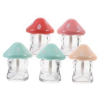 5pcs Refillable Lip Gloss Tubes with Wand, Mushroom Shaped Travel Lip Balm Containers