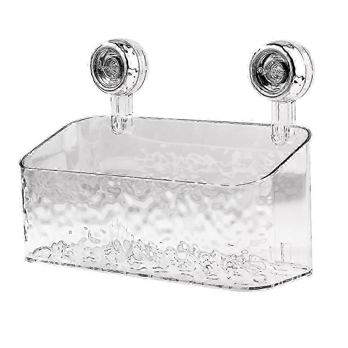 1PC Rotating Suction Cup Storage Rack Storage Box Transparent,L
