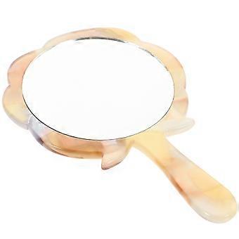 Acetic Acid Handheld Mirror Flower Shaped Travel Makeup Mirror