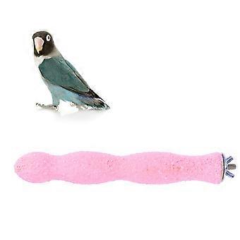 20CM Perchoir Oiseau Perroquet Stand Perruche Bois Naturel Brut Sable Perchoirs Grincement Clou pour Petits Moyens Grands Oiseaux Cacatoès Gris Africain Perruche Perruche Cacato
