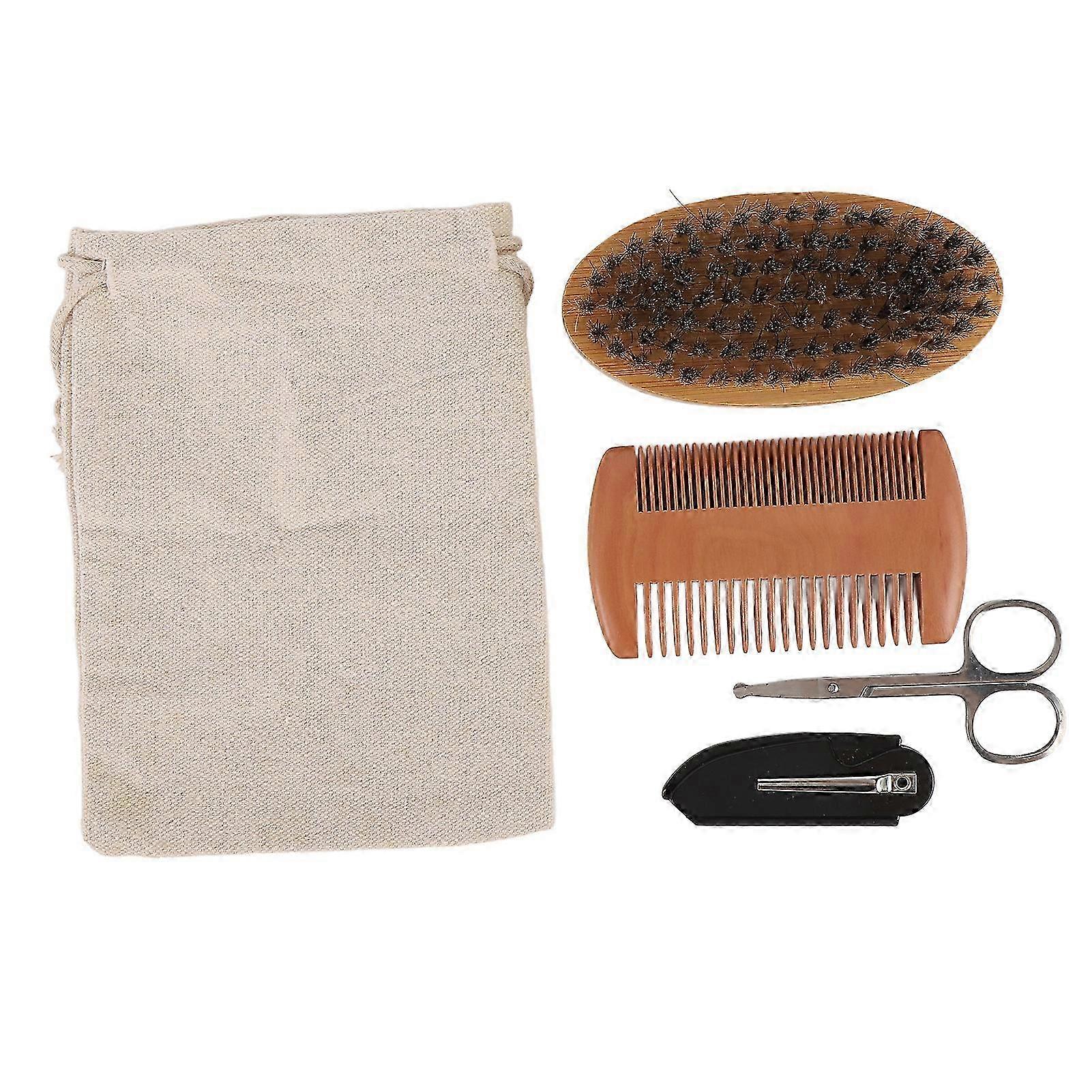 Beard Grooming Kit with Comb Brush & Scissors compatible with Men