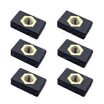 6Pcs M6 Copper Sliding Nut Side Mount Slide Track Rail Fishing Rod Pole Holder Mounting Base compatible with Kayak Boat Canoe
