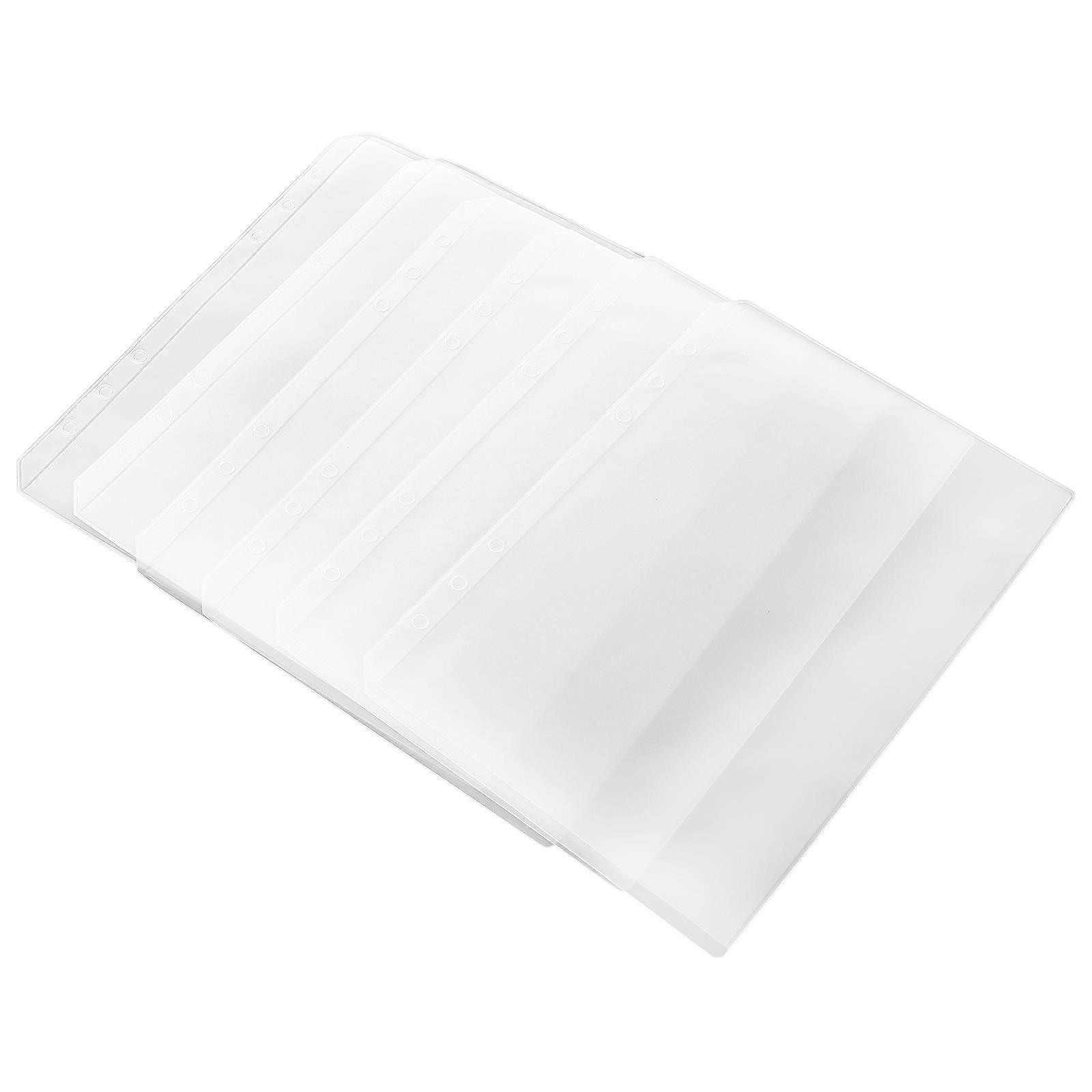 A5 Insert Pockets Transparent Storage Bags for Loose-Leaf Storage 6Pcs