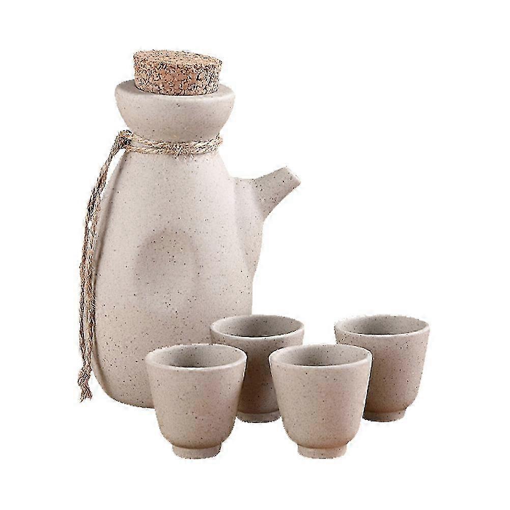 Clear Sake Ceramic Pot Multi-Functional Wine Serving Cup for 1Set