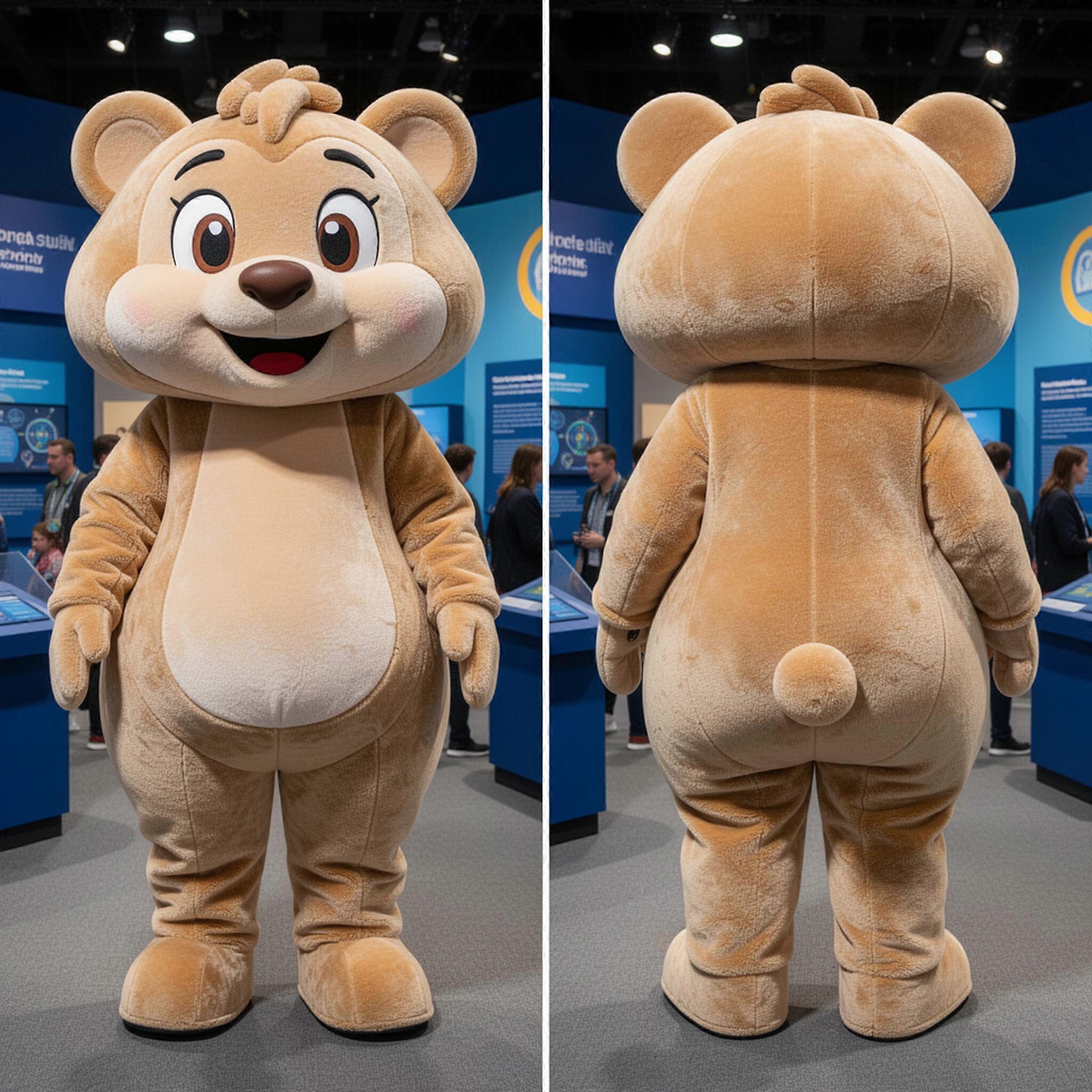 MASTICOT Tan Playful Plate Spinner Mascot