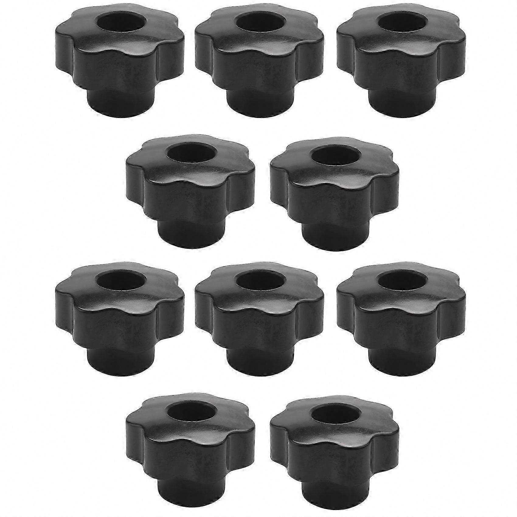 10 Pcs M10 Star Head Clamping Knobs with Black Plastic Grip - 10mm Thread