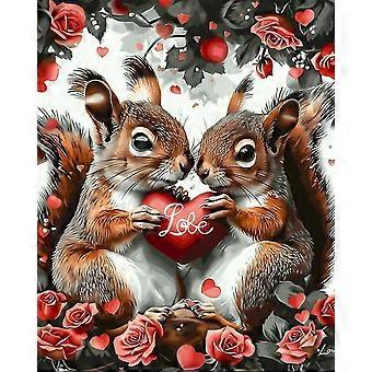 Squirrels Jigsaw Puzzle Rose Bush Jigsaw Puzzle for Adultsquirrels Couple Hold Love Hearting Perfect for Valentine's Day HAA305
