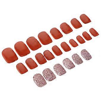 Short Fake Nails Decorative Fake Nails for Decor 5Sets Assorted Color