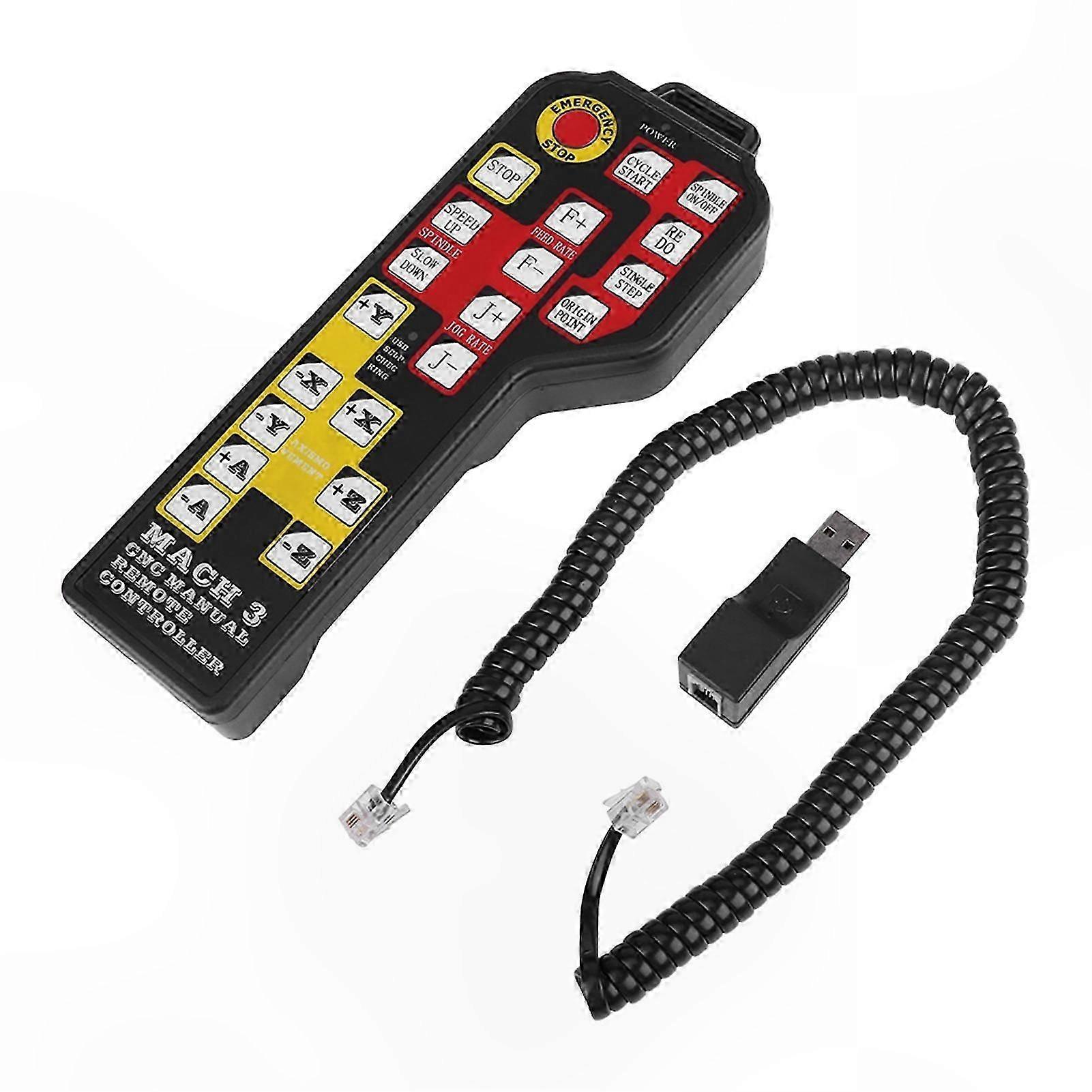 4-Axis CNC Engraving Machine USB Manual Controller for Mach3 Software Compatibility