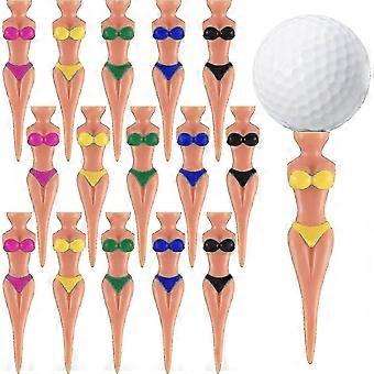 15 Pieces Plastic Pin-up Golf Tees, 3 Inch Lady Bikini Girl Golf Tees, Women's Golf Training Accesso [XR]