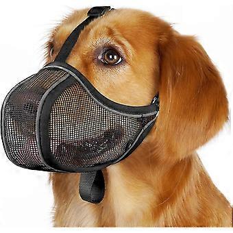 Dog Muzzle Soft Mesh Adjustable Design for Medium Large Sized Dogs Prevents Biting Chewing & Scavenging Breathable Reflective