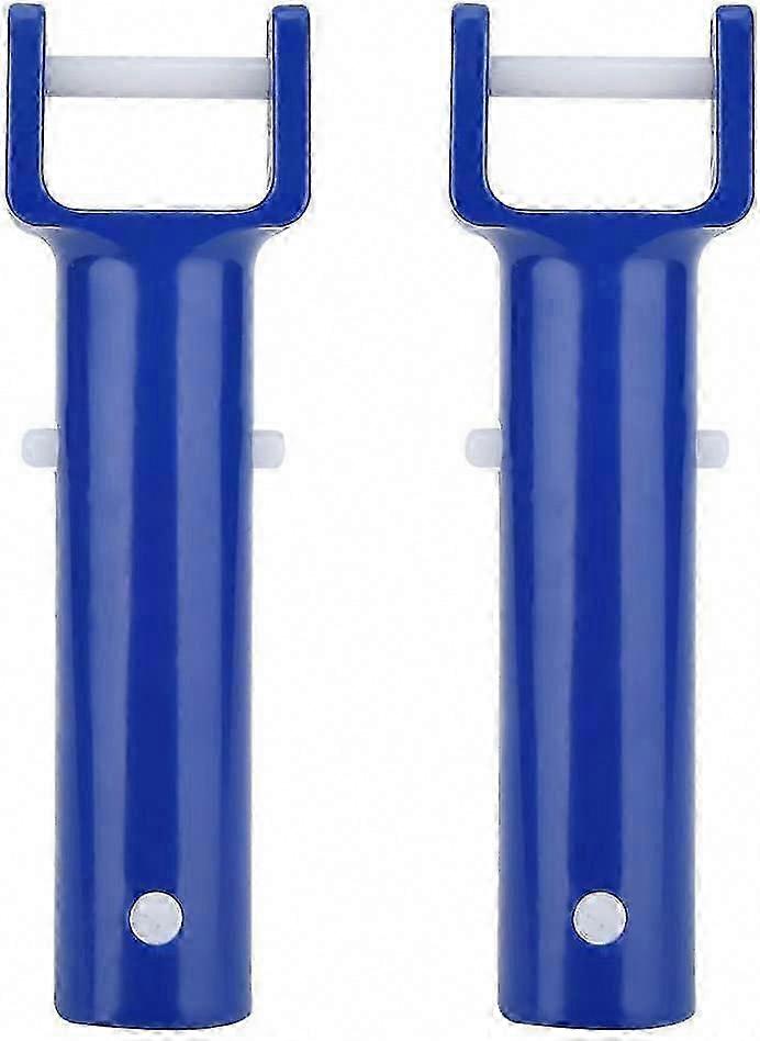 Durable V-Shape Pool Brush Head Handle Replacement Clips, 2-Pack Blue Swimming Pool Accessory Set