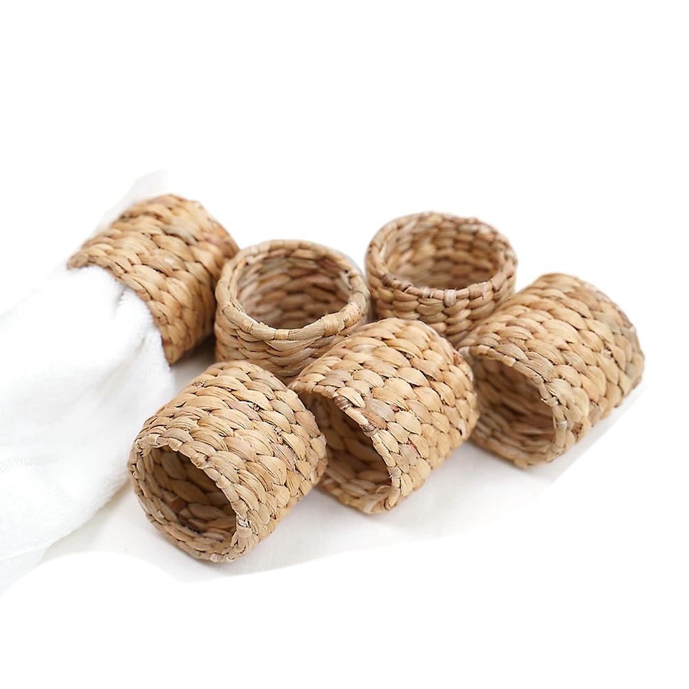 BARIEN Set Of 20 Round Woven Napkin Rings - Natural Water Hyacinth, Handmade For Table Decor, Wedding, Party - View #9