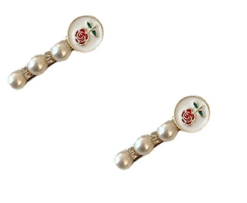 (2pcs Three Pearls)french Pearl Duckbill Clip