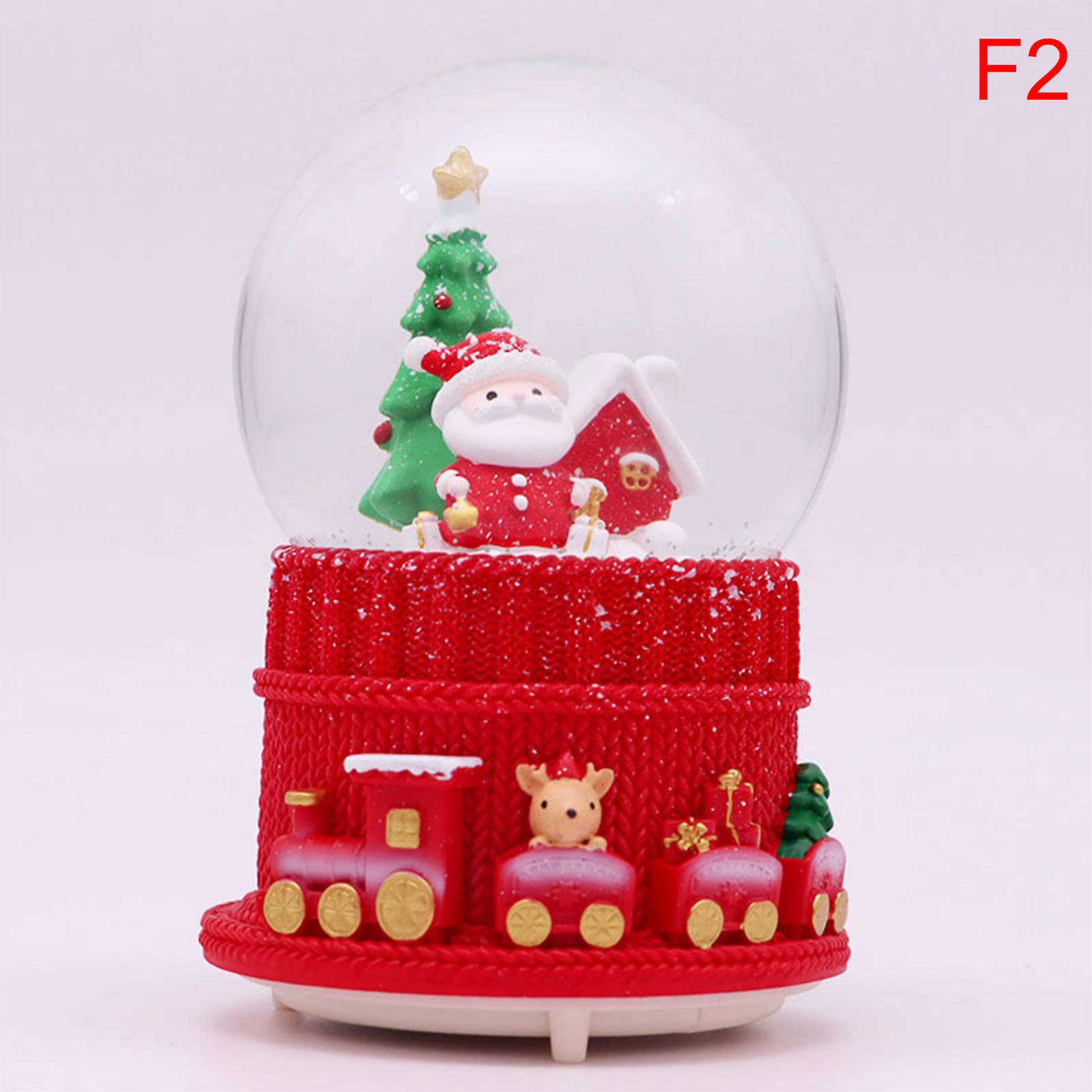 Music Box Led Luminous Crystal Snow Ball Decoration Xmas Snow Globes Ball Gifts