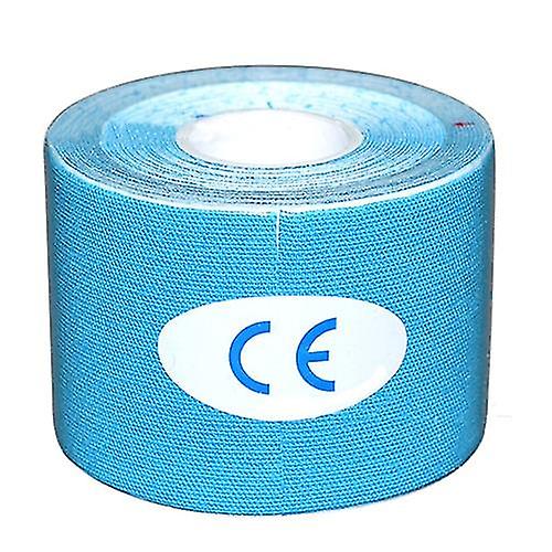 Kinesiology 테이프 Kinesio 테이프 그립 테이프 운동 회복 탄성 무릎 패드 근육통 완화 무릎 패드 지원 붕대, 2.5CMx5M, 블루