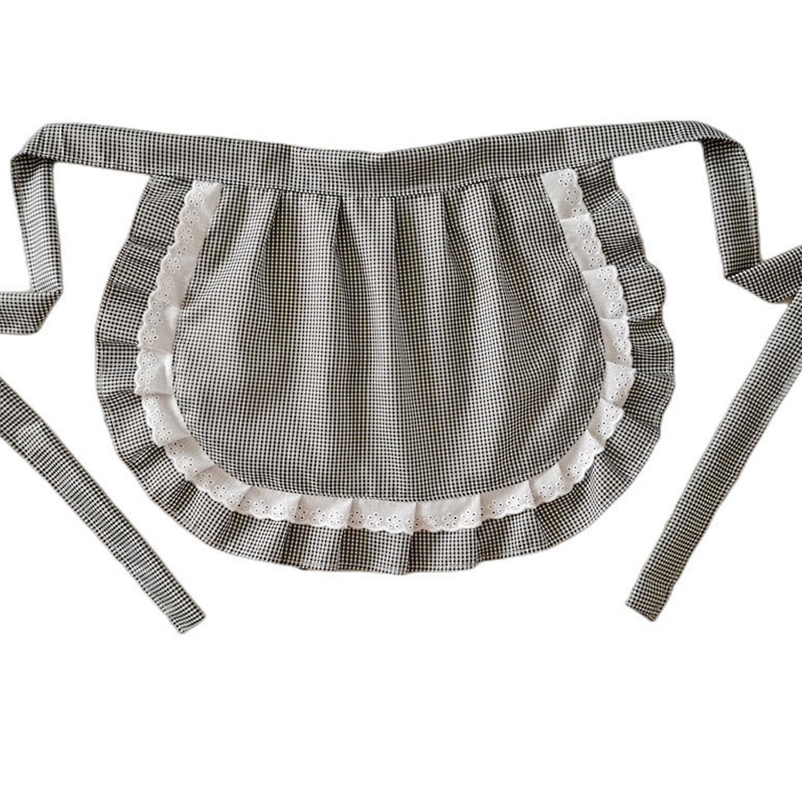 Costum de menajeră Șorț talie pentru doamnă, Șorțuri retro Dantelă de Crăciun Bumbac Jumătate Șorț,100% Nou